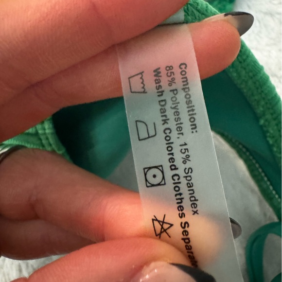 NWT- ZAFUL textured Green Gold Embellished Bikini Set - Picture 9 of 14